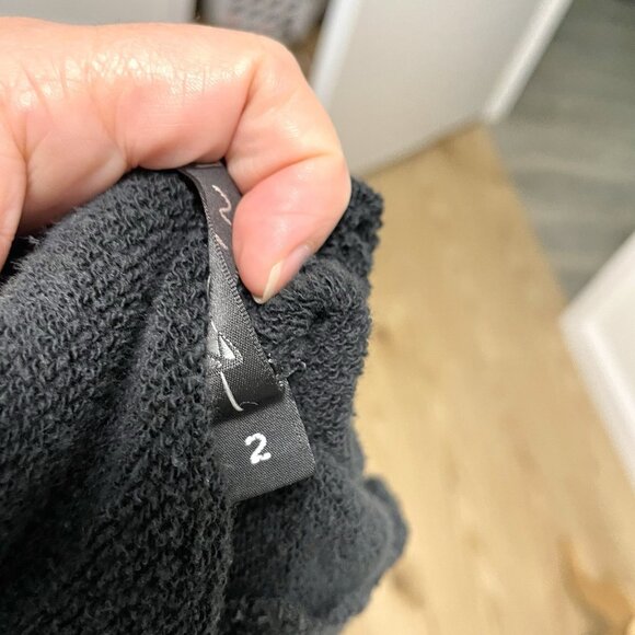 Robin Lane Wool Blend Cowl-Neck Raw Edge Contemporary Sweater Black size Medium - Picture 10 of 12